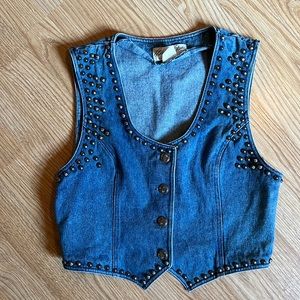 Panhandle Slim Quality Western Wear Denim Jeans Studded Vest Medium